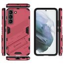 For Samsung Galaxy S22 5G Punk Armor 2 in 1 PC + TPU Shockproof Phone Case with Invisible Holder(Light Red)