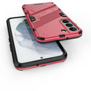 For Samsung Galaxy S22 5G Punk Armor 2 in 1 PC + TPU Shockproof Phone Case with Invisible Holder(Light Red)
