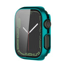 Electroplating Shockproof PC Protective Case with Tempered Glass Film For Apple Watch Series 7 41mm(Emerald Green)