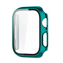 Electroplating Shockproof PC Protective Case with Tempered Glass Film For Apple Watch Series 7 41mm(Emerald Green)