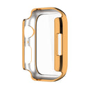 Electroplating Shockproof PC Protective Case with Tempered Glass Film For Apple Watch Series 7 41mm(Gold)