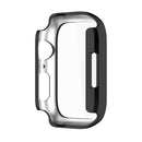 Electroplating Shockproof PC Protective Case with Tempered Glass Film For Apple Watch Series 7 41mm(Bright Black)