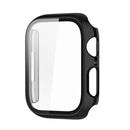 Electroplating Shockproof PC Protective Case with Tempered Glass Film For Apple Watch Series 7 41mm(Bright Black)