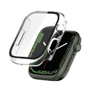 Electroplating Shockproof PC Protective Case with Tempered Glass Film For Apple Watch Series 7 41mm(Transparent White)