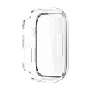 Electroplating Shockproof PC Protective Case with Tempered Glass Film For Apple Watch Series 7 41mm(Transparent White)
