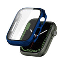 Electroplating Shockproof PC Protective Case with Tempered Glass Film For Apple Watch Series 7 41mm(Starry Blue)