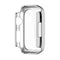 Electroplating Shockproof PC Protective Case with Tempered Glass Film For Apple Watch Series 7 41mm(Silver)