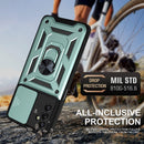 For Samsung Galaxy A13 5G Sliding Camera Cover Design TPU+PC Phone Protective Case(Deep Green)
