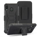 For Galaxy A10s PC + Silicone Back Clip Sliding Sleeve Protective Case(Black)