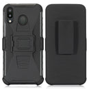 For Galaxy A10s PC + Silicone Back Clip Sliding Sleeve Protective Case(Black)