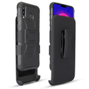 For Galaxy A10s PC + Silicone Back Clip Sliding Sleeve Protective Case(Black)