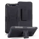 For Galaxy A80 / A90 PC + Silicone Back Clip Sliding Sleeve Protective Case(Black)