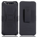 For Galaxy A80 / A90 PC + Silicone Back Clip Sliding Sleeve Protective Case(Black)