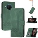 For Nokia X20 Cubic Skin Feel Flip Leather Phone Case(Dark Green)