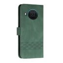 For Nokia X20 Cubic Skin Feel Flip Leather Phone Case(Dark Green)