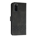For Samsung Galaxy Note20 Cubic Skin Feel Flip Leather Phone Case(Black)