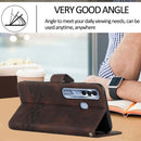 For Tecno Spark 7 Pro Cubic Skin Feel Flip Leather Phone Case(Dark Brown)