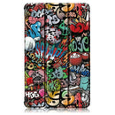 For Lenovo Tab M8 Coloured Drawing Pattern Horizontal Deformation Flip Leather Case with Three-folding Holder(Graffiti)