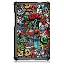 For Lenovo Tab M8 Coloured Drawing Pattern Horizontal Deformation Flip Leather Case with Three-folding Holder(Graffiti)