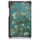 For Lenovo Tab M8 Coloured Drawing Pattern Horizontal Deformation Flip Leather Case with Three-folding Holder(Apricot Flower)