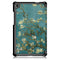 For Lenovo Tab M8 Coloured Drawing Pattern Horizontal Deformation Flip Leather Case with Three-folding Holder(Apricot Flower)