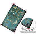 For Lenovo Tab M8 Coloured Drawing Pattern Horizontal Deformation Flip Leather Case with Three-folding Holder(Apricot Flower)