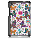 For Lenovo Tab M8 Coloured Drawing Pattern Horizontal Deformation Flip Leather Case with Three-folding Holder(Butterfly)