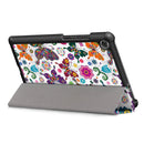 For Lenovo Tab M8 Coloured Drawing Pattern Horizontal Deformation Flip Leather Case with Three-folding Holder(Butterfly)