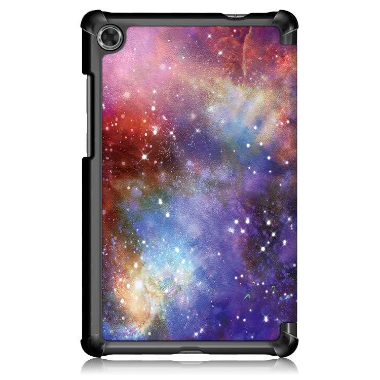 For Lenovo Tab M8 Coloured Drawing Pattern Horizontal Deformation Flip Leather Case with Three-folding Holder(Galaxy)