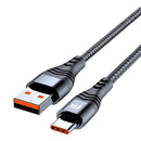 ADC-005 6A USB to USB-C / Type-C Weave Fast Charging Data Cable, Length:3m(Black)