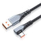 6A 66W USB to USB-C / Type-C Elbow Mobile Phone Game Fast Data Cable, Length:1m(Grey)