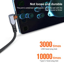 6A 66W USB to USB-C / Type-C Elbow Mobile Phone Game Fast Data Cable, Length:1m(Grey)
