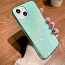 Colorful Laser Love TPU Phone Case For iPhone 13 mini(Green)