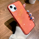Colorful Laser Love TPU Phone Case For iPhone 13 Pro Max(Orange)