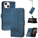 Cubic Skin Feel Flip Leather Phone Case For iPhone 13 mini(Blue)