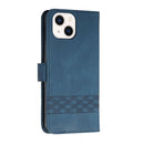 Cubic Skin Feel Flip Leather Phone Case For iPhone 13 mini(Blue)