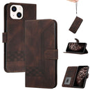 Cubic Skin Feel Flip Leather Phone Case For iPhone 13 mini(Brown)
