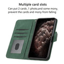 Cubic Skin Feel Flip Leather Phone Case For iPhone 13(Green)