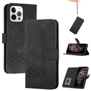 Cubic Skin Feel Flip Leather Phone Case For iPhone 13 Pro(Black)