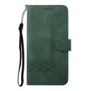 Cubic Skin Feel Flip Leather Phone Case For iPhone 13 Pro(Green)
