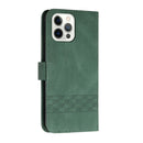 Cubic Skin Feel Flip Leather Phone Case For iPhone 13 Pro(Green)