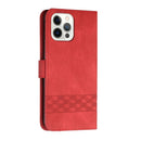 Cubic Skin Feel Flip Leather Phone Case For iPhone 13 Pro Max(Red)