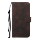 Cubic Skin Feel Flip Leather Phone Case For iPhone 13 Pro Max(Brown)