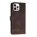 Cubic Skin Feel Flip Leather Phone Case For iPhone 13 Pro Max(Brown)