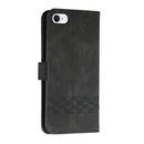 Cubic Skin Feel Flip Leather Phone Case For iPhone SE 2022 / SE 2020 / 7 / 8(Black)