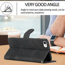 Cubic Skin Feel Flip Leather Phone Case For iPhone SE 2022 / SE 2020 / 7 / 8(Black)