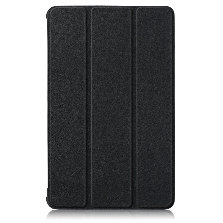 For Lenovo Tab M8 Custer Texture Horizontal Flip Smart TPU Leather Case with Three-folding Holder(Black)