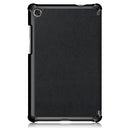 For Lenovo Tab M8 Custer Texture Horizontal Flip Smart TPU Leather Case with Three-folding Holder(Black)
