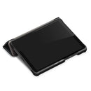 For Lenovo Tab M8 Custer Texture Horizontal Flip Smart TPU Leather Case with Three-folding Holder(Black)