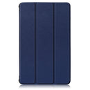 For Lenovo Tab M8 Custer Texture Horizontal Flip Smart TPU Leather Case with Three-folding Holder(Dark Blue)